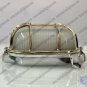 Retro Ceiling Aluminum Bulkhead Wall Lamp with Brass Cage White Glass Lot of 10