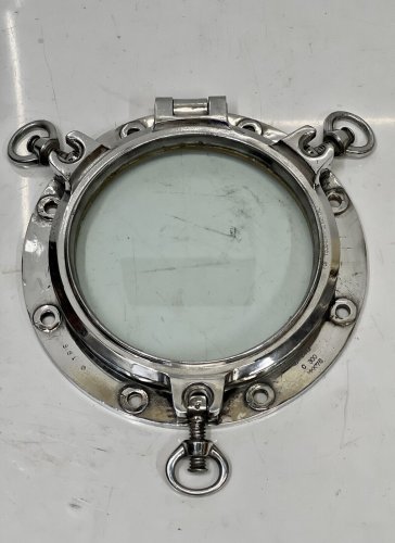 Old Vintage Nautical Silver Aluminum bull's eye Window Porthole with Three Keys