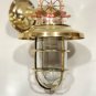 Nautical Authentic Brass Swan Neck 90 Degree Passage Wall Light with Extra Shade