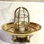 ANTIQUE SOLID BRASS METAL BULKHEAD CEILING LIGHT WITH BIG SHADE & JUNCTION BOX