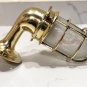 NAUTICAL ANTIQUE BRASS WALL MOUNT INDOOR OUTDOOR SWAN LIGHT WITH WHITE GLASS