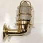 NAUTICAL ANTIQUE BRASS WALL MOUNT INDOOR OUTDOOR SWAN LIGHT WITH WHITE GLASS