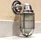 ANTIQUE STYLE NEW NAUTICAL SWAN ARCHED ALUMINUM METAL WALL LIGHT - WHITE GLOBE