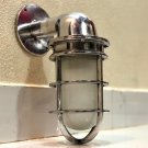 MUMS GIFT NEW NAUTICAL ANTIQUE SWAN NECK ALUMINUM WALL MOUNT LIGHT - WHITE GLASS