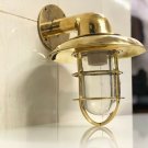 MARINE ANTIQUE NEW BRASS PASSAGEWAY PATIO WALL BULKHEAD LIGHT WITH DEFLECTOR