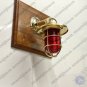 New Antique Marine Brass Wall Sconce Light Fixture - Red & Green Glass Lot of 2