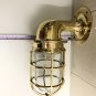 New Antique Marine Brass Wall Sconce Light Fixture - Red & Green Glass Lot of 2