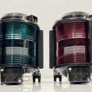 Victorian Refurbish Antique Marine Tranberg Electric Lamp Set of 2 - Green/Red