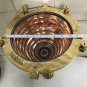 MID CENTURY COPPER & BRASS SMOOTH CARGO SHIPS DECK PENDANT/HANGING/CEILING LIGHT