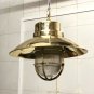 VINTAGE LIGHTING DESIGN NAUTICAL SHIP BRASS LONG CEILING PENDANT LAMP WITH SHADE