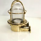 SHIP SALVAGE OLD ANTIQUE BRASS NAUTICAL BULKHEAD WALL ART DECOR LIGHT LOT OF 2