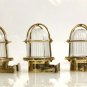 SHIP SALVAGE OLD ANTIQUE BRASS NAUTICAL BULKHEAD WALL ART DECOR LIGHT LOT OF 2