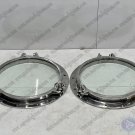 New Marine Antique Interior Aluminum Round Porthole Window with 2 Dogs Lot of 2
