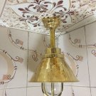 Replica Maritime Brass Bulkhead Ceiling Lamp Light with Deflector Shade