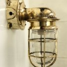 MARINE ANTIQUE BRASS SWAN PASSAGEWAY OCEANIC BULKHEAD LIGHT WITH JUNCTION BOX