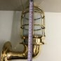 VINTAGE STYLE BRASS METAL OUTDOOR WALL LIGHT FIXTURE WITH COPPER DEFLECTOR SHADE