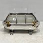 Antique Marine Aluminum Bulkhead Wall Lamp Fixture - White Glass Lot of 2