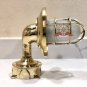 BRASS POST MOUNT INTERIOR WALL DECOR LIGHT WITH WHITE GLASS SHADE & JUNCTION BOX