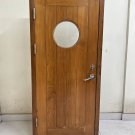 Vintage Original Maritime Theme Ship Wooden Door with Brass Porthole Window