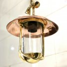 NAUTICAL SCONCE MARINE SHIP HANGING CARGO PENDANT LIGHT WITH COPPER SHADE LOT 2