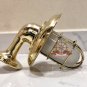 NAUTICAL BULKHEAD BRASS WALL LIGHT FIXTURE WITH SHADE & WHITE GLASS LOT OF 2