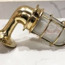 NEW ANTIQUE STYLE BRASS WALL MOUNT INDOOR OUTDOOR LIGHT WITH WHITE GLASS LOT 5