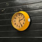 Nautical Antique Old Vintage Style Seiko Quartz Wall Clock Yellow Paint Coating