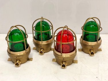 Tranberg Brass Polished Old Reclaimed Ship Vintage Bulkhead Light Lot of 4