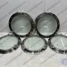 Replica Nautical Antique Aluminum Round Porthole Window with 2 Dogs Lot of 5