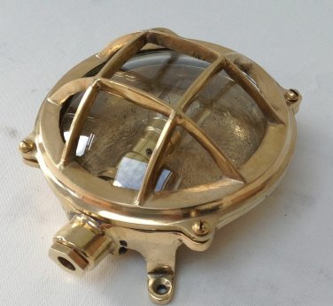 Nautical Marine Small Solid Brass Ship Bulkhead Wall Deck Light Lot of 10
