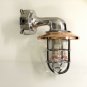 Antique New Aluminium Swan Neck Wall Light with Copper Shade and Junction Box