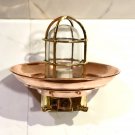 MARINE STYLE NEW BRASS BULKHEAD LIGHT WITH BIG COPPER SHADE & JUNCTION BOX