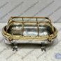 New Aluminum Oval Bulkhead Ceiling Light Fixture with Brass Cage Lot of 10