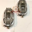 Antique Nautical Solid Aluminum Ceiling Mounted Oval Bulkhead Light Lot of 2