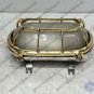 New Oval Bulkhead Ceiling Light with Brass Cage & White Glass Lot of 5