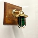 Home Interior Decoration Antique Brass New Marine Wall Light with Green Glass