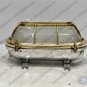 New Oval Bulkhead Ceiling Light with Brass Cage & White Glass Lot of 10