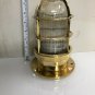 RETRO STYLE BRASS BULKHEAD CAGE NAUTICAL ANTIQUE CEILING LIGHT WITH BIG SHADE