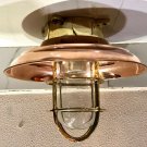 MERRY GIFT ANTIQUE BRASS BULKHEAD CEILING LIGHT WITH JUNCTION BOX & COPPER SHADE