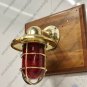 Replica Maritime Antiques Ship Brass Wall Mount Light Fixture - Red Glass Lot 5