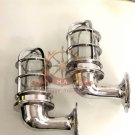 Nautical Solid Aluminium Swan Neck 90 Degree Ship Passageway Wall Light Lot of 2
