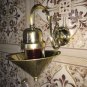 ANTIQUE NAUTICAL BRASS VINTAGE STYLE BULKHEAD WALL LIGHT & SHADE RED GLOBE LOT 5