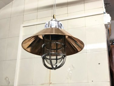 INTERIOR DESIGN MARINE ALUMINUM PASSAGEWAY BULKHEAD PENDANT LIGHT & SHADE LOT 10