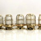 NAUTICAL ANTIQUE OLD SHIP RECLAIMED BRASS WALL CEILING BULKHEAD LIGHT LOT 5