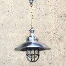 Vintage Style New Aluminum Hanging Cargo Light with Shade and Brass Chain Lot 5