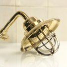 Old Vintage Brass Wall Sconce Light With Triangle Base & Cover Shade