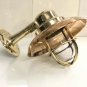 Easter Special Old Vintage Brass Wall Sconce Light with Triangle Base & Copper Shade