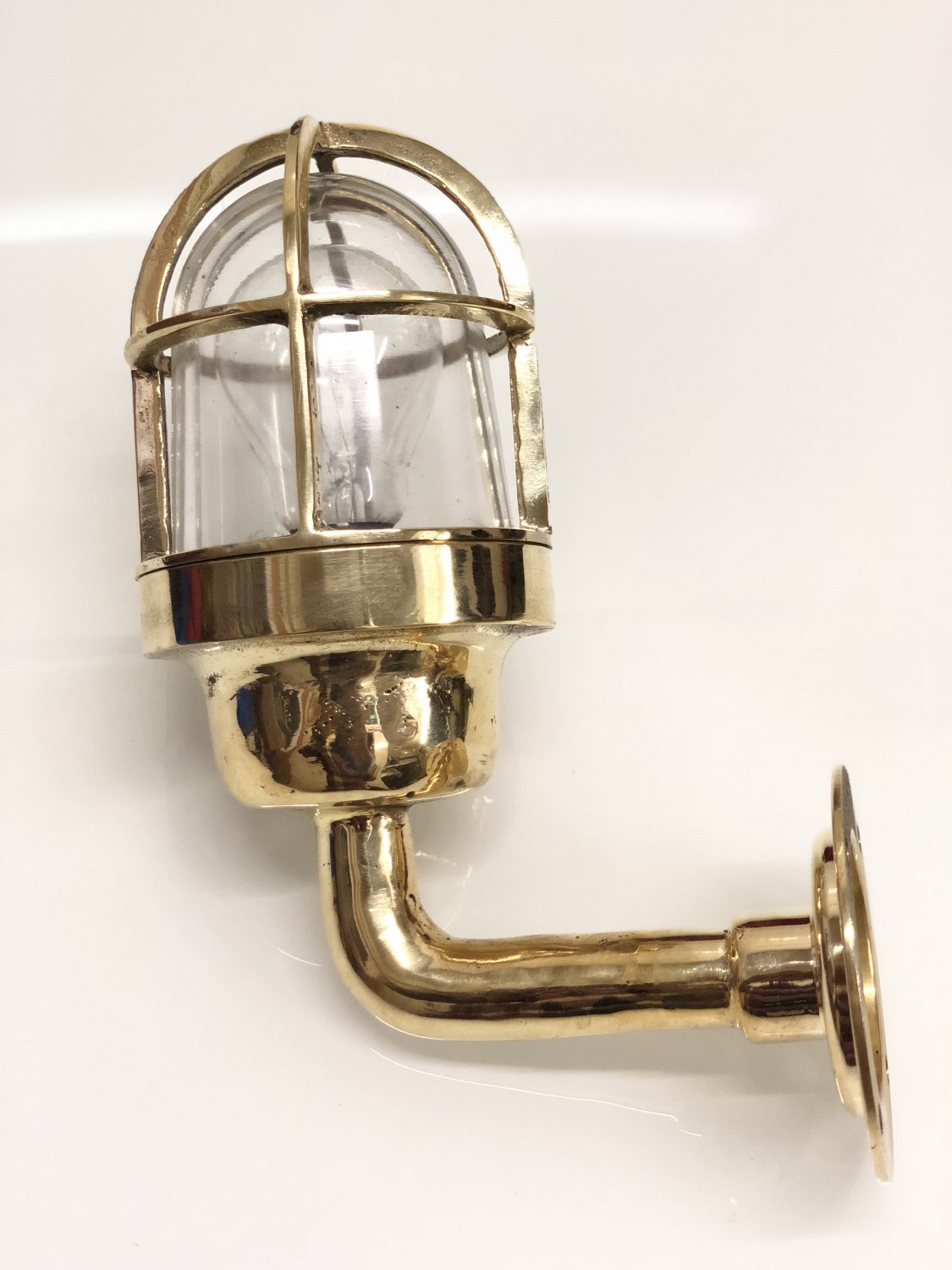 Old Maritime Swan Neck Bulkhead Ship Wiska Wall Light Fixture with Long Arm