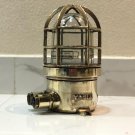 Old Nautical Antique Ship Brass Original Post Mounted Bulkhead Light