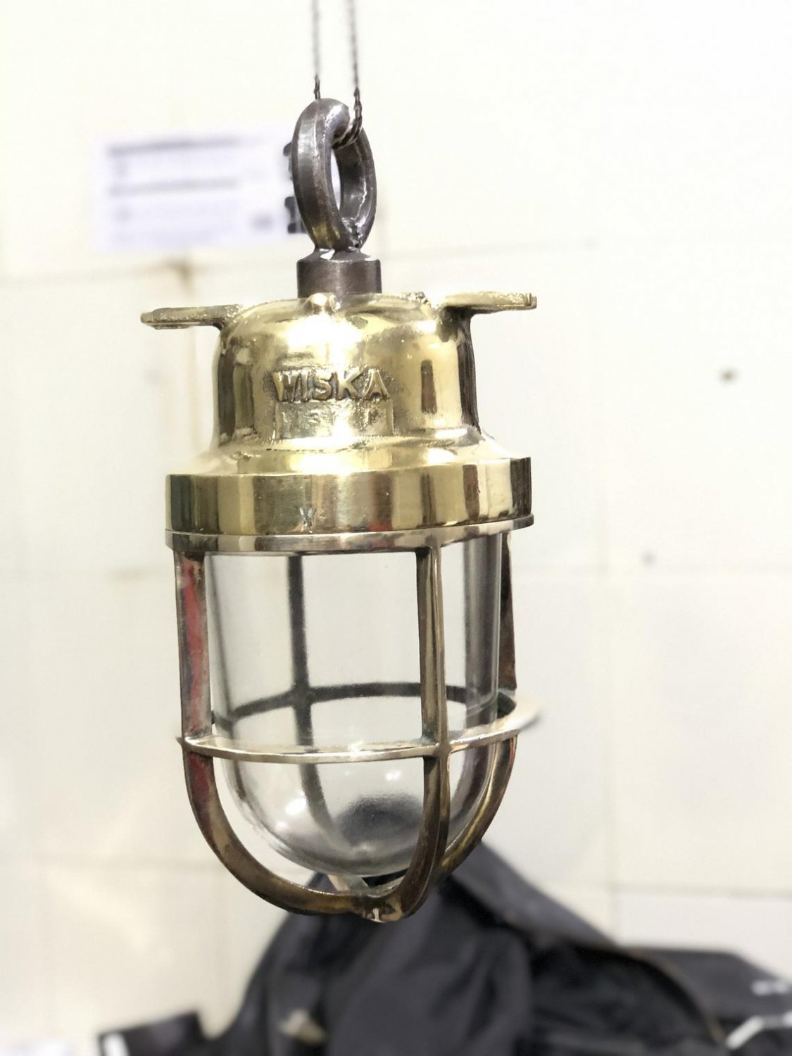 Authentic Reclaimed Salvage Ship Passageway Old Hanging Cargo Wiska Pendant Light